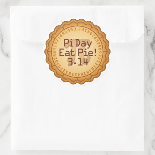 Pi mit Pie Crust Sticker (Tasche)