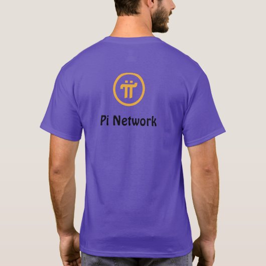 Pi Netzwerk pi Logo bedruckt T - Shirt (Rückseite)
