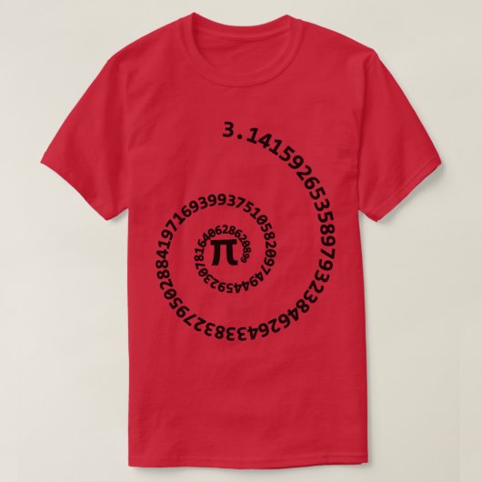 Pi number 314 spiral effect math quotes T-Shirt (Design vorne)