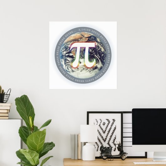 Pi Number on Earth - Math Poster (Heimbüro)