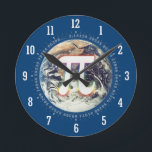 Pi Number on Earth | Wall Clock Runde Wanduhr<br><div class="desc">Pi Number Design on Earth. Great for students,  mathematicians,  math/science teachers,  professors,  researchers or for all you scientist type out there for celebrating Pi Day!</div>