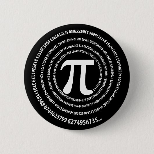 Pi Number Spiral Design Button (Vorderseite)