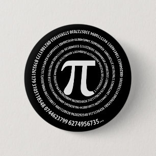 Pi Number Spiral Design Button