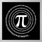 Pi Number Spiral Design Poster (Vorne)