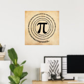 Pi Number Spiral Design Poster (Heimbüro)