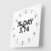 Pi Nummer als Pi-Tag Quadratische Wanduhr (Winkel)