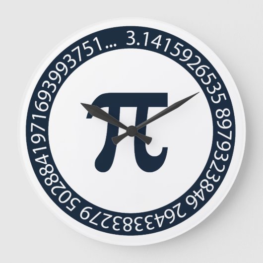 Pi-Nummer-Design Große Wanduhr (Vorderseite)