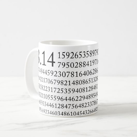 Pi-Nummer-Tasse Kaffeetasse (Vorderseite Links)