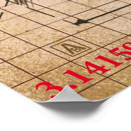 Pi Nummer Zeichnend Poster (Ecke)