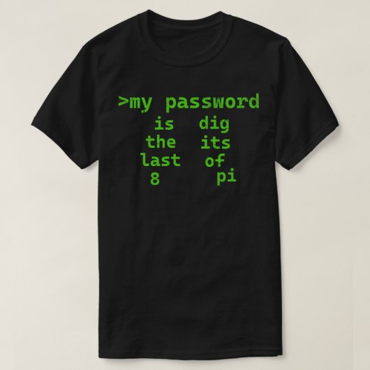Pi-Passwort T-Shirt (Design vorne)