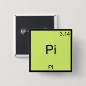 Pi - Pi Funny Math Element Chemistry T - Shirt Button (Vorne & Hinten)