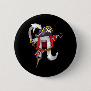 Pi Pirate Shirt Cool Pi Mathematik Lovers Funny m Button