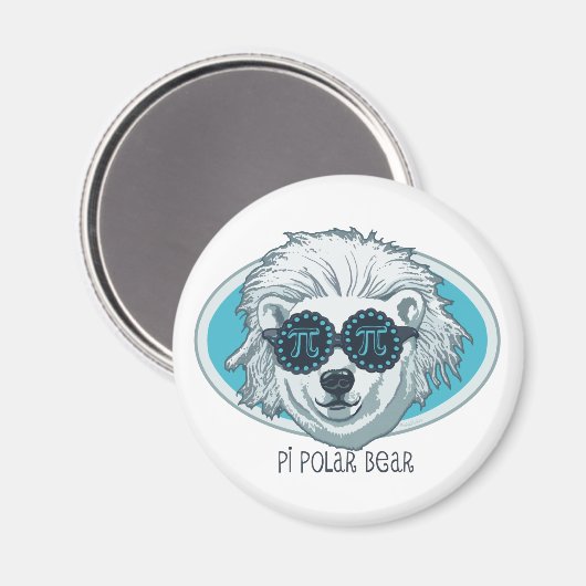 Pi Polar Bear Magnet (Vorderseite/Rückseite)