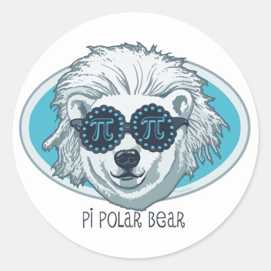 Pi Polar Bear Runder Aufkleber (Vorderseite)