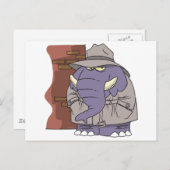 PI Privataugenspionage-Elefant Postkarte (Vorne/Hinten)