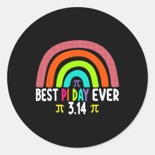 Pi Rainbow Math Science Stem Gift 3.14 Bester Tag Runder Aufkleber