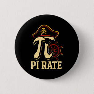Pi Rate Lustiger Mathe-Pirat Pi-Tag 3.14 Lehrer Button