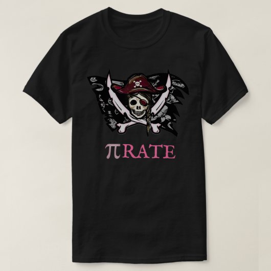 PI Rate Pirate Funny Cool Math Geek Nerd Geschenk T-Shirt (Design vorne)