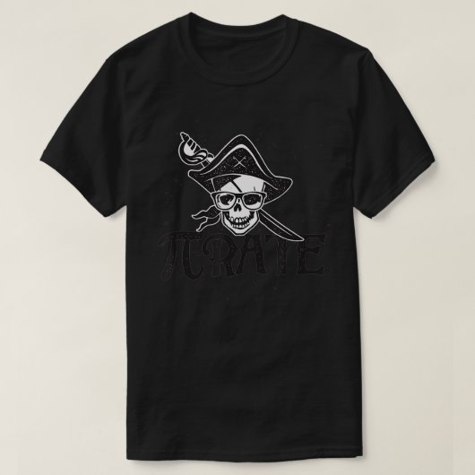 Pi rate pirate Funny Mah Nerd Skull T-Shirt (Design vorne)