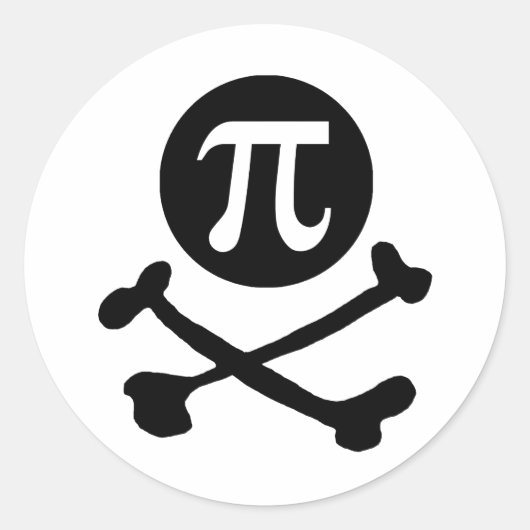 Pi-Rate Runder Aufkleber (Vorderseite)