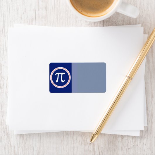 Pi Ring on Navy Blue Adressaufkleber (Insitu)