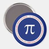 Pi Ring on Navy Blue Magnet (Vorderseite/Rückseite)