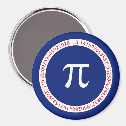 Pi Ring on Navy Blue Magnet (Vorderseite/Rückseite)