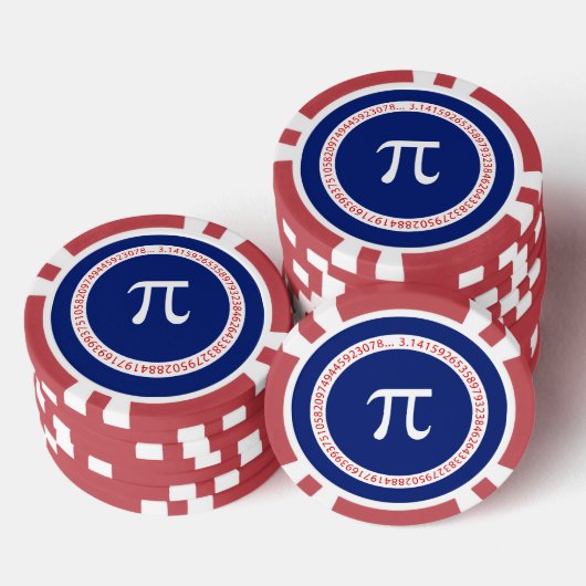 Pi Ring on Navy Blue Pokerchips (Stapel)
