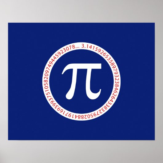 Pi Ring on Navy Blue Poster (Vorne)