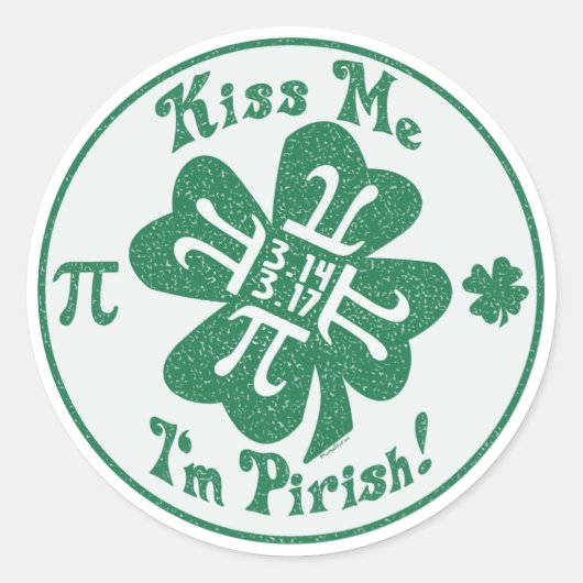 Pi-Rish Party Gear Runder Aufkleber (Vorderseite)