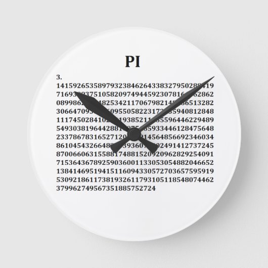 Pi Round Clock Runde Wanduhr (Vorderseite)