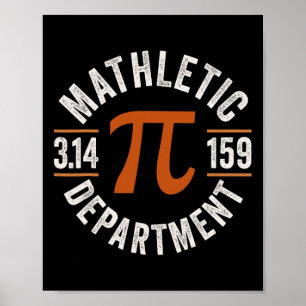 Pi Shirt Lehrerin Mathletic Abteilung Vintag 3,14 Poster