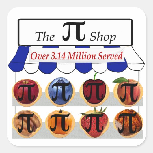 Pi Shop Quadratischer Aufkleber (Vorderseite)
