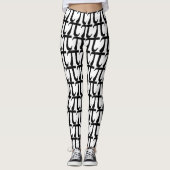 Pi Signature Muster Piday Party Schwarz/Weiß Leggings (Vorderseite)