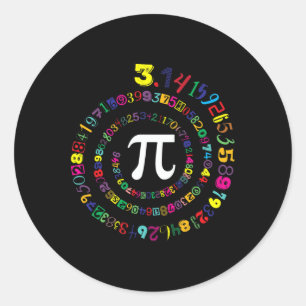 Pi Spiral Novelle for Pi Day Teacher Kids Runder Aufkleber