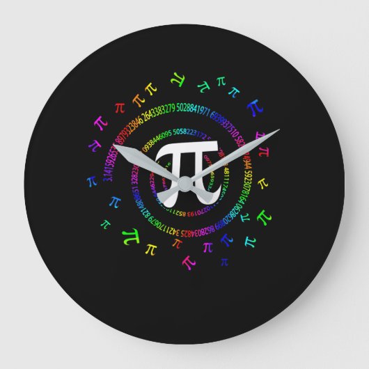 Pi Spiral Novelty Große Wanduhr (Vorderseite)