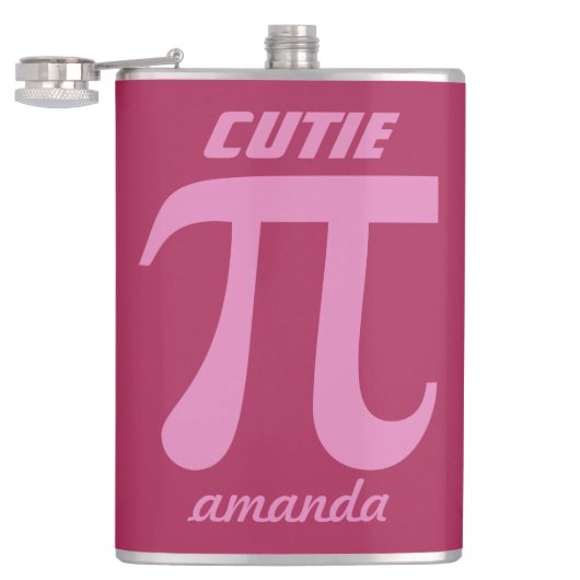 Pi/Süsse Pi benutzerdefinierte Monogramm-Flasche Flachmann (Geöffnet)