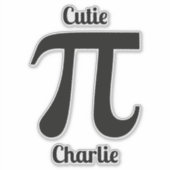 Pi / Süsse Pi benutzerdefinierter Text Aufkleber (Vorderseite)