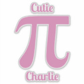 Pi / Süsse Pi benutzerdefinierter Text Aufkleber (Vorderseite)