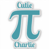 Pi / Süsse Pi benutzerdefinierter Text Aufkleber (Vorderseite)