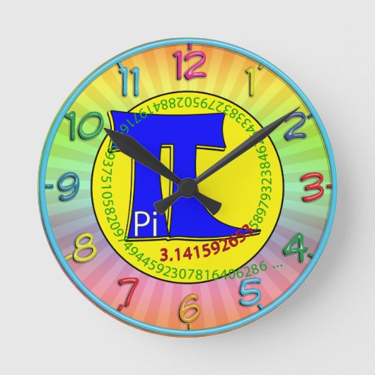 Pi Symbol 3.14 Ultimate Runde Wanduhr (Vorderseite)