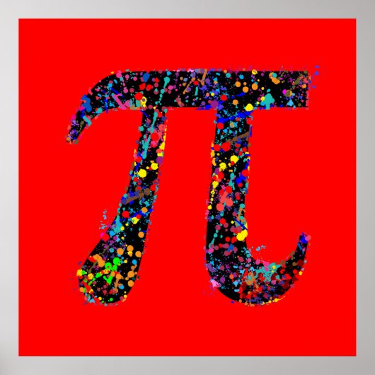 Pi Symbol Action Painting Spritzer Poster (Vorne)