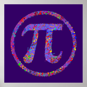 Pi Symbol Action Painting Spritzer Poster