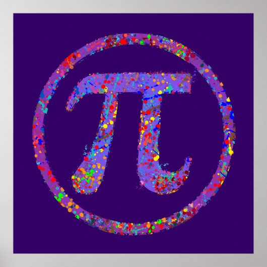Pi Symbol Action Painting Spritzer Poster (Vorne)
