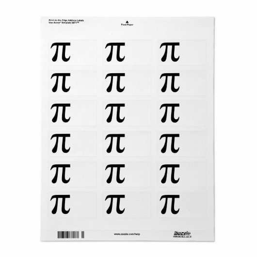 Pi Symbol Adressaufkleber (Vorne)