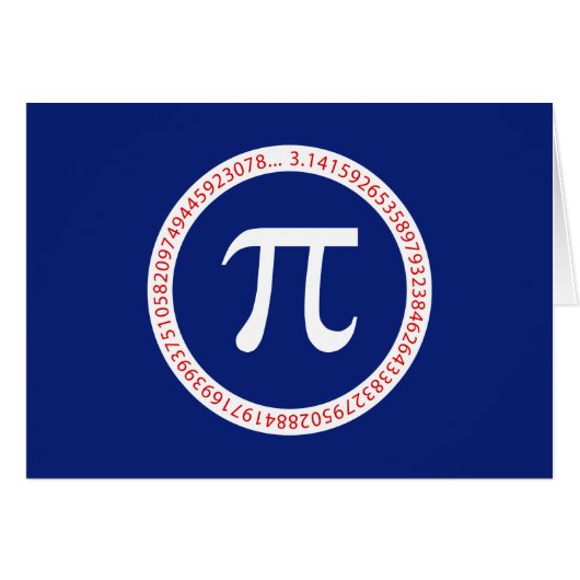 Pi-Symbol in Circle auf Navy Blue (Vorderseite (Horizontal))