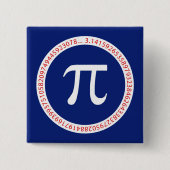 Pi-Symbol in Circle auf Navy Blue Button (Vorderseite)