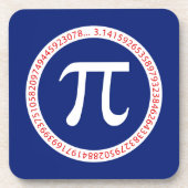 Pi-Symbol in Circle auf Navy Blue Getränkeuntersetzer (Vorderseite)