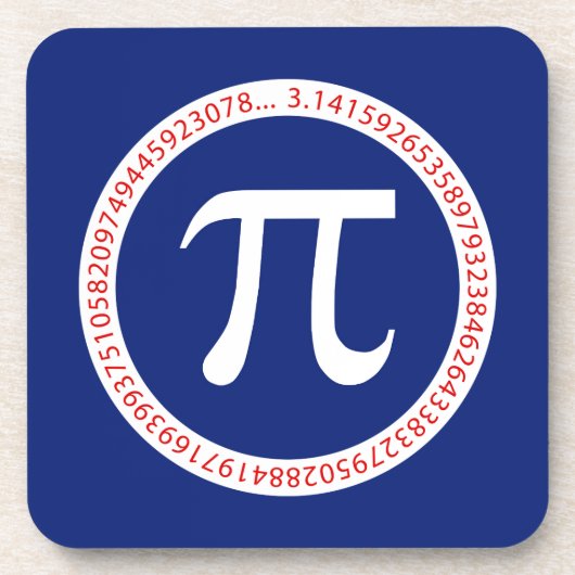Pi-Symbol in Circle auf Navy Blue Getränkeuntersetzer (Vorderseite)