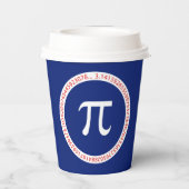 Pi-Symbol in Circle auf Navy Blue Pappbecher (Rückseite)